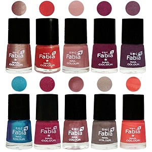 nail paint  glossy amp shine nail polish combo 6 ml each - set of 10 multicolor05231