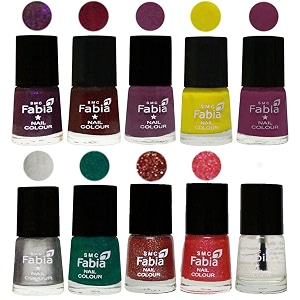 nail paint  glossy amp shine nail polish combo 6 ml each - set of 10 multicolor05941