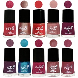 nail paint  glossy amp shine nail polish combo 6 ml each - set of 10 multicolor05203