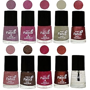 nail paint  glossy amp shine nail polish combo 6 ml each - set of 10 multicolor05798