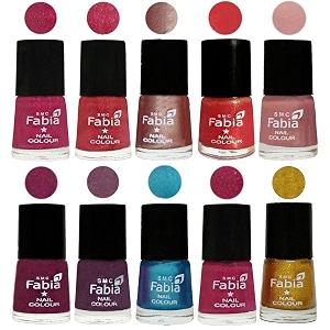 nail paint  glossy amp shine nail polish combo 6 ml each - set of 10 multicolor05182