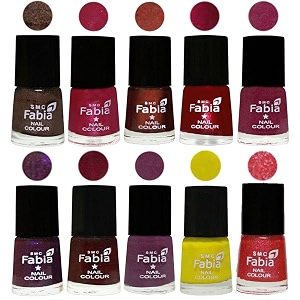 nail paint  glossy amp shine nail polish combo 6 ml each - set of 10 multicolor05883