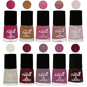 nail paint  glossy amp shine nail polish combo 6 ml each - set of 10 multicolor05629