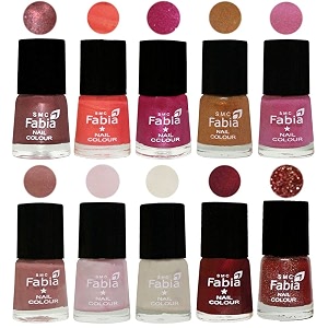 nail paint  glossy amp shine nail polish combo 6 ml each - set of 10 multicolor05582