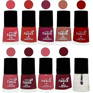 nail paint  glossy amp shine nail polish combo 6 ml each - set of 10 multicolor05480