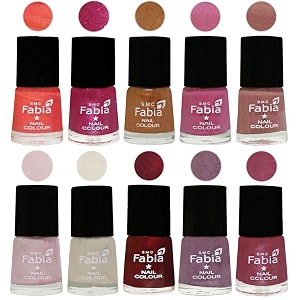 nail paint  glossy amp shine nail polish combo 6 ml each - set of 10 multicolor05593