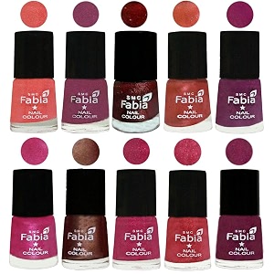 nail paint  glossy amp shine nail polish combo 6 ml each - set of 10 multicolor04845