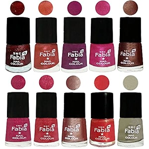 nail paint  glossy amp shine nail polish combo 6 ml each - set of 10 multicolor04955
