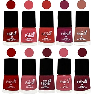 nail paint  glossy amp shine nail polish combo 6 ml each - set of 10 multicolor05454