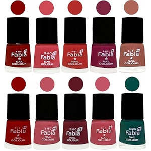 nail paint  glossy amp shine nail polish combo 6 ml each - set of 10 multicolor05464