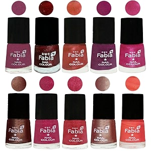 nail paint  glossy amp shine nail polish combo 6 ml each - set of 10 multicolor04899