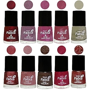 nail paint  glossy amp shine nail polish combo 6 ml each - set of 10 multicolor05770