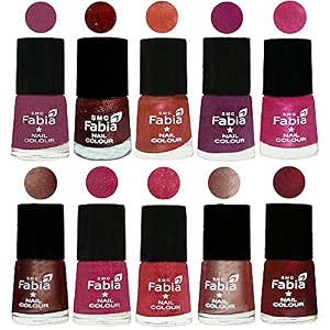 nail paint  glossy amp shine nail polish combo 6 ml each - set of 10 multicolor04906