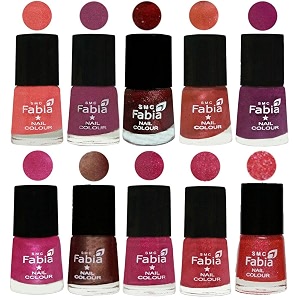 nail paint  glossy amp shine nail polish combo 6 ml each - set of 10 multicolor04880