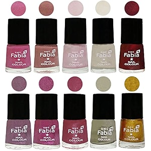 nail paint  glossy amp shine nail polish combo 6 ml each - set of 10 multicolor05686