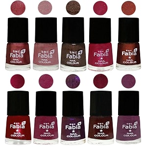 nail paint  glossy amp shine nail polish combo 6 ml each - set of 10 multicolor05850