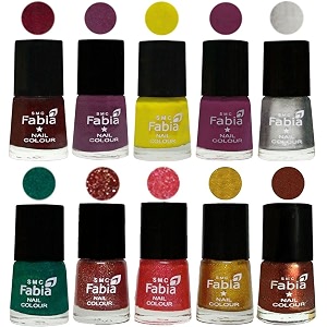 nail paint  glossy amp shine nail polish combo 6 ml each - set of 10 multicolor05942