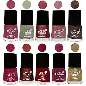 nail paint  glossy amp shine nail polish combo 6 ml each - set of 10 multicolor05830