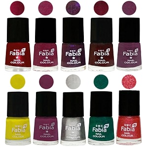nail paint  glossy amp shine nail polish combo 6 ml each - set of 10 multicolor05916
