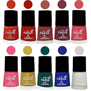 nail paint  glossy amp shine nail polish combo 6 ml each - set of 10 multicolor05569