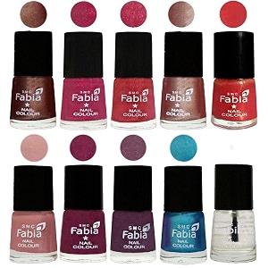 nail paint  glossy amp shine nail polish combo 6 ml each - set of 10 multicolor05149