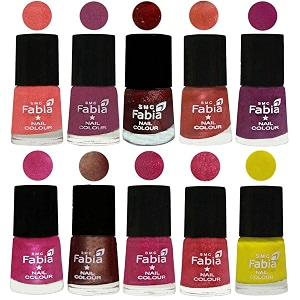 nail paint  glossy amp shine nail polish combo 6 ml each - set of 10 multicolor04875