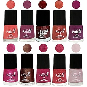 nail paint  glossy amp shine nail polish combo 6 ml each - set of 10 multicolor04858