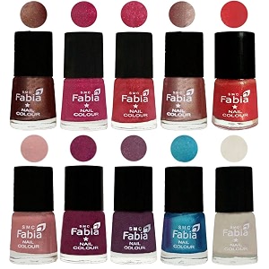 nail paint  glossy amp shine nail polish combo 6 ml each - set of 10 multicolor05120