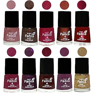 nail paint  glossy amp shine nail polish combo 6 ml each - set of 10 multicolor05875