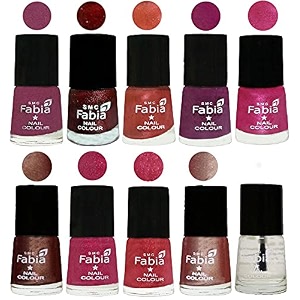 nail paint  glossy amp shine nail polish combo 6 ml each - set of 10 multicolor04934