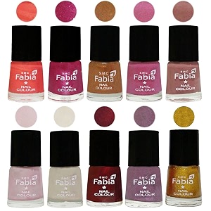 nail paint  glossy amp shine nail polish combo 6 ml each - set of 10 multicolor05611