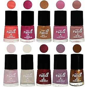 nail paint  glossy amp shine nail polish combo 6 ml each - set of 10 multicolor05613