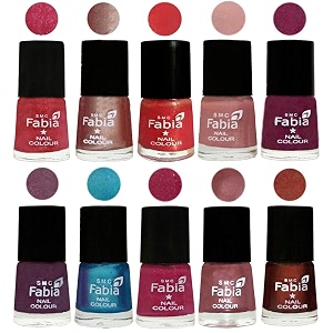 nail paint  glossy amp shine nail polish combo 6 ml each - set of 10 multicolor05209