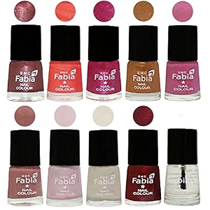 nail paint  glossy amp shine nail polish combo 6 ml each - set of 10 multicolor05591