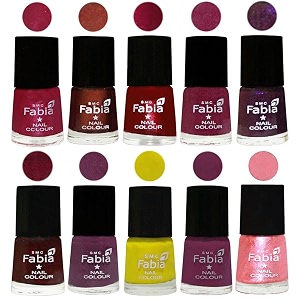 nail paint  glossy amp shine nail polish combo 6 ml each - set of 10 multicolor05899