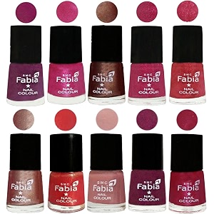 nail paint  glossy amp shine nail polish combo 6 ml each - set of 10 multicolor05046