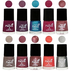 nail paint  glossy amp shine nail polish combo 6 ml each - set of 10 multicolor05363