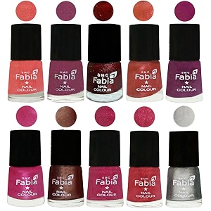 nail paint  glossy amp shine nail polish combo 6 ml each - set of 10 multicolor04877