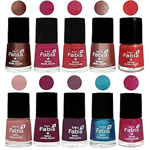 nail paint  glossy amp shine nail polish combo 6 ml each - set of 10 multicolor05115