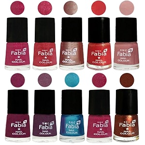 nail paint  glossy amp shine nail polish combo 6 ml each - set of 10 multicolor05183