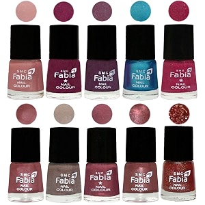 nail paint  glossy amp shine nail polish combo 6 ml each - set of 10 multicolor05330