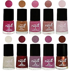 nail paint  glossy amp shine nail polish combo 6 ml each - set of 10 multicolor05638