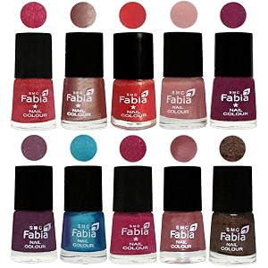 nail paint  glossy amp shine nail polish combo 6 ml each - set of 10 multicolor05207