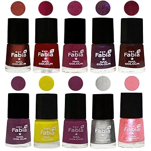 nail paint  glossy amp shine nail polish combo 6 ml each - set of 10 multicolor05910
