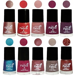 nail paint  glossy amp shine nail polish combo 6 ml each - set of 10 multicolor05257