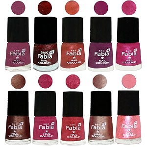 nail paint  glossy amp shine nail polish combo 6 ml each - set of 10 multicolor04930