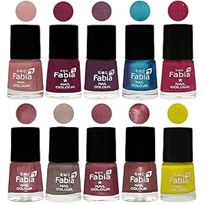 nail paint  glossy amp shine nail polish combo 6 ml each - set of 10 multicolor05326