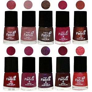 nail paint  glossy amp shine nail polish combo 6 ml each - set of 10 multicolor05856