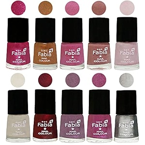nail paint  glossy amp shine nail polish combo 6 ml each - set of 10 multicolor05633