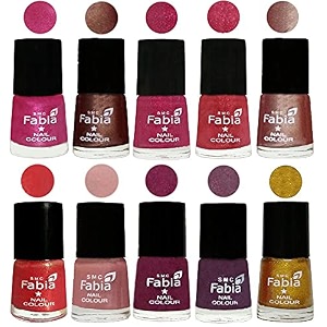nail paint  glossy amp shine nail polish combo 6 ml each - set of 10 multicolor05101
